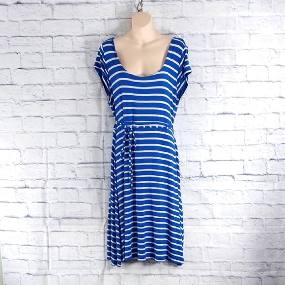 Motherhood Maternity Striped Dress Sz L - Picture 1 of 5